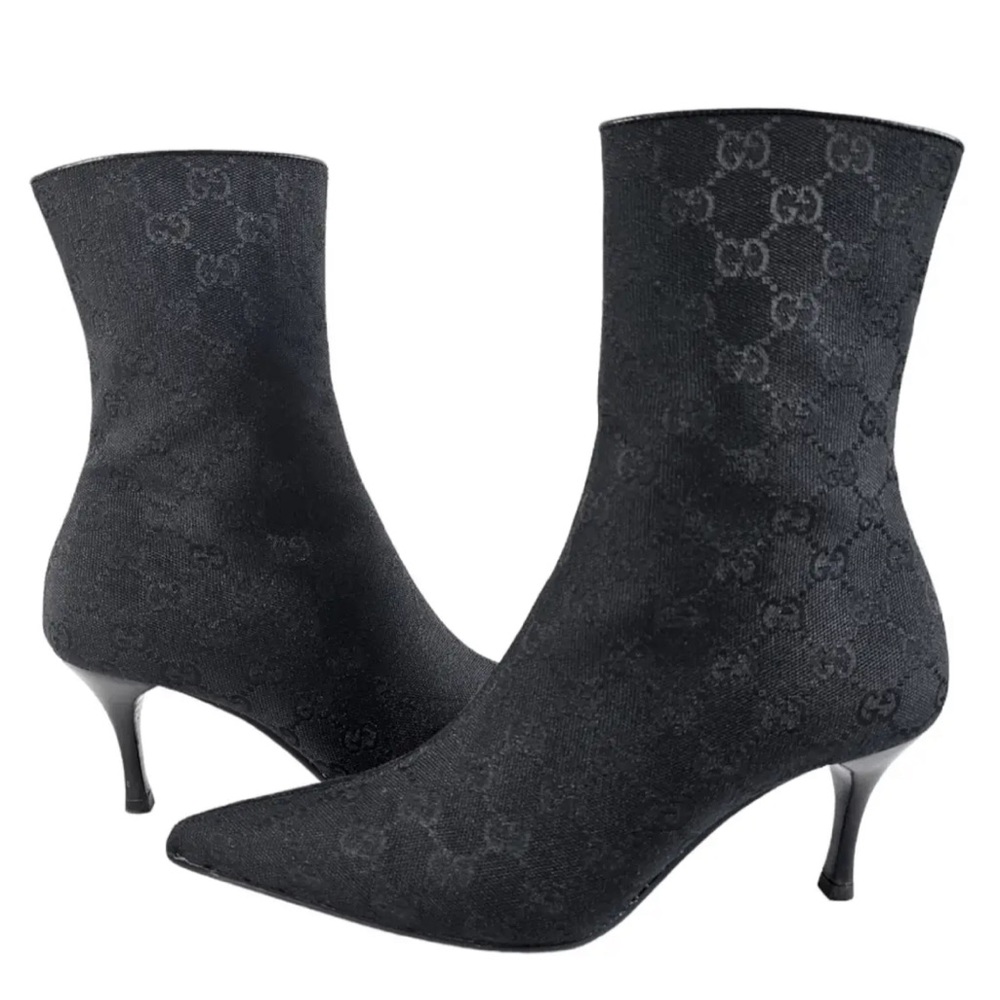 Gucci Gg monogram canvas boots size 38 with original dust bag